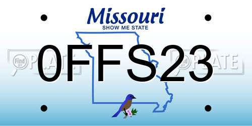 0FFS23 Missouri License Plate
