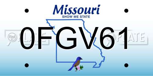 0FGV61 Missouri License Plate