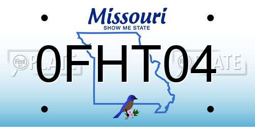 0FHT04 Missouri License Plate