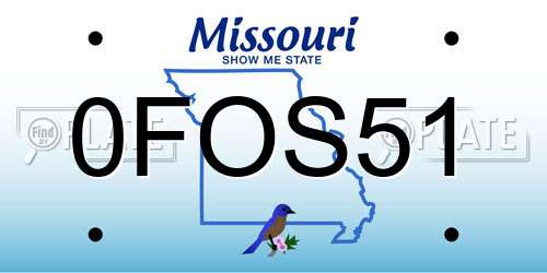 0FOS51 Missouri License Plate