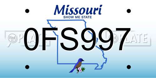 0FS997 Missouri License Plate