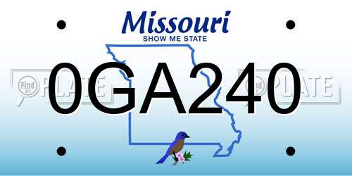 0GA240 Missouri License Plate