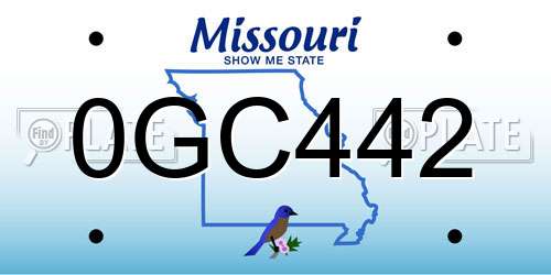 0GC442 Missouri License Plate