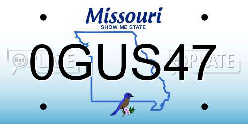 0GUS47 Missouri License Plate