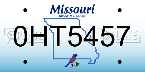0HT5457 Missouri License Plate