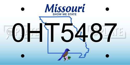 0HT5487 Missouri License Plate