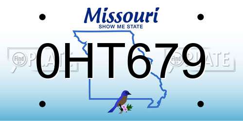 0HT679 Missouri License Plate