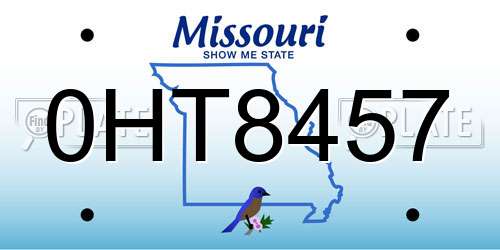0HT8457 Missouri License Plate