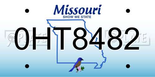 0HT8482 Missouri License Plate