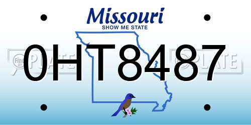 0HT8487 Missouri License Plate