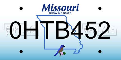0HTB452 Missouri License Plate
