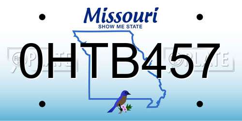 0HTB457 Missouri License Plate