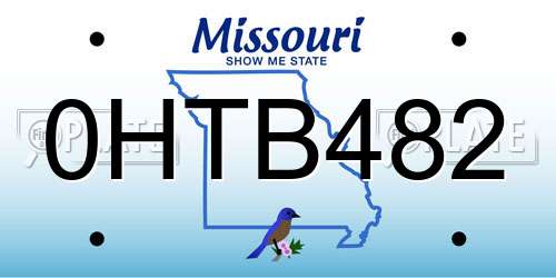 0HTB482 Missouri License Plate