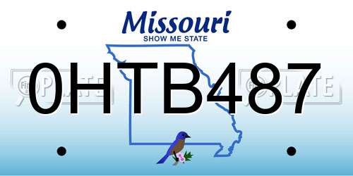 0HTB487 Missouri License Plate