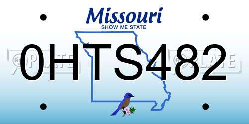 0HTS482 Missouri License Plate