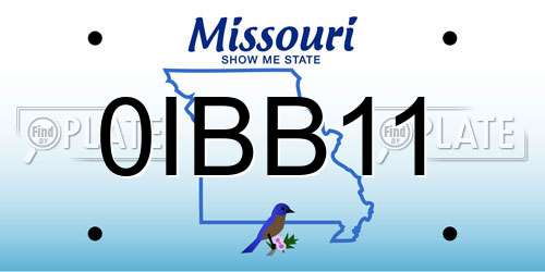 0IBB11 Missouri License Plate