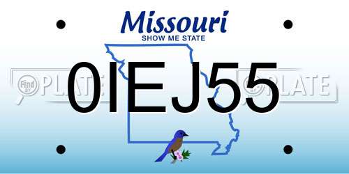 0IEJ55 Missouri License Plate