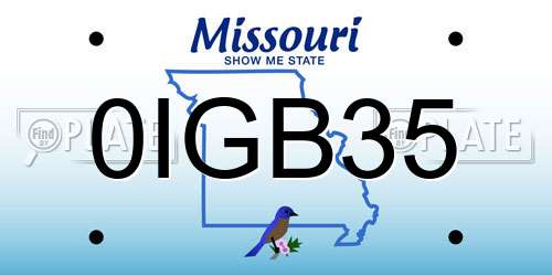 0IGB35 Missouri License Plate