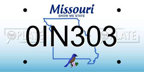 0IN303 Missouri License Plate