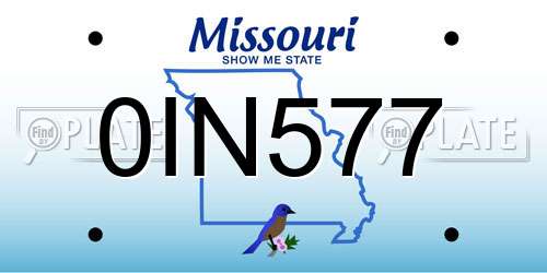 0IN577 Missouri License Plate