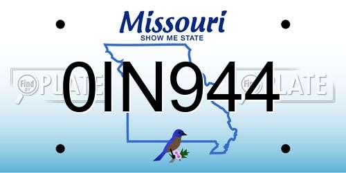 0IN944 Missouri License Plate