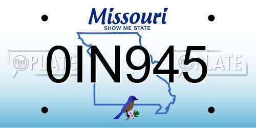 0IN945 Missouri License Plate