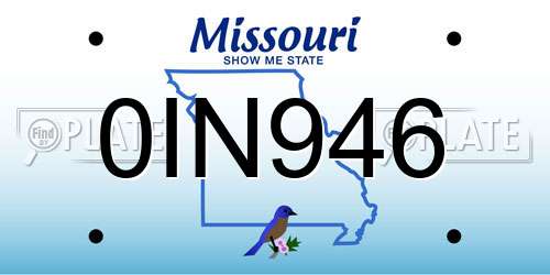0IN946 Missouri License Plate