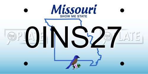 0INS27 Missouri License Plate