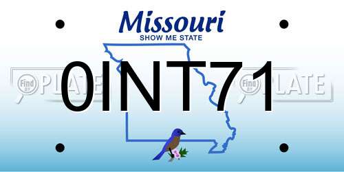 0INT71 Missouri License Plate