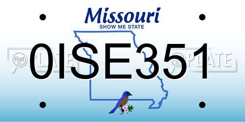 0ISE351 Missouri License Plate