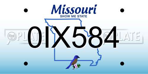0IX584 Missouri License Plate