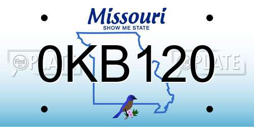 0KB120 Missouri License Plate
