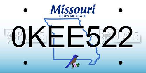 0KEE522 Missouri License Plate