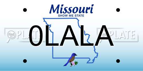 0LALA Missouri License Plate