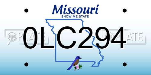 0LC294 Missouri License Plate