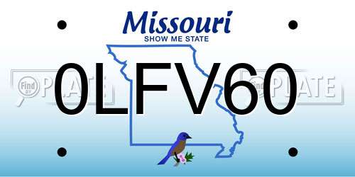 0LFV60 Missouri License Plate