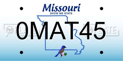 0MAT45 Missouri License Plate