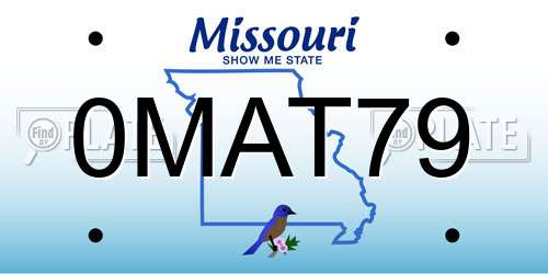 0MAT79 Missouri License Plate