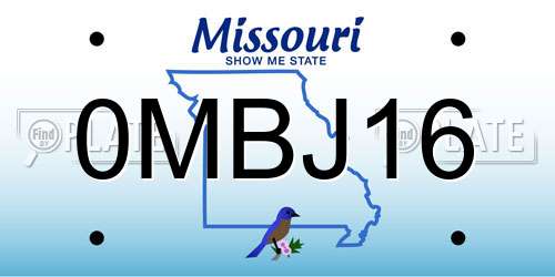0MBJ16 Missouri License Plate