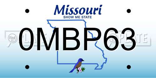 0MBP63 Missouri License Plate