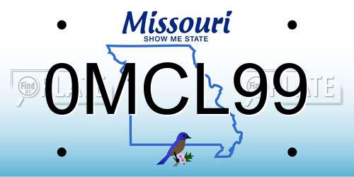 0MCL99 Missouri License Plate