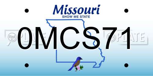 0MCS71 Missouri License Plate
