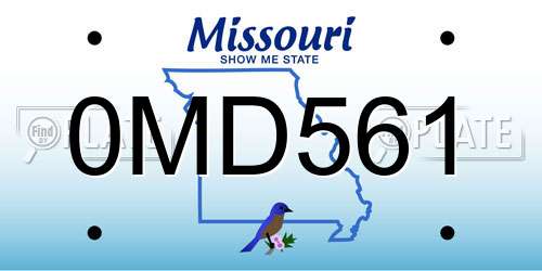 0MD561 Missouri License Plate