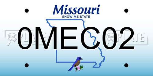 0MEC02 Missouri License Plate