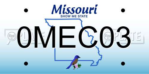 0MEC03 Missouri License Plate
