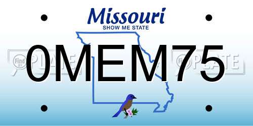 0MEM75 Missouri License Plate