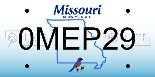 0MEP29 Missouri License Plate