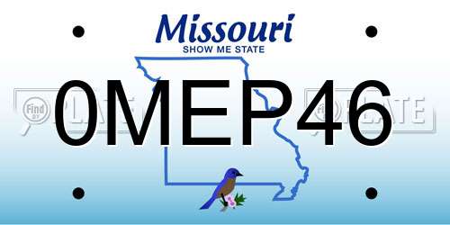 0MEP46 Missouri License Plate