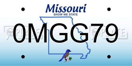 0MGG79 Missouri License Plate
