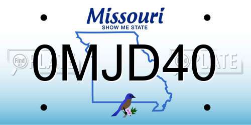 0MJD40 Missouri License Plate